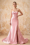 Kristen Blush Pink Satin Twist-front Cutout Maxi Dress