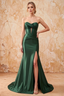 Kristen Dark Green Satin Twist-front Cutout Maxi Dress