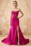 Kristen Fuchsia Satin Twist-front Cutout Maxi Dress