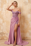 Lilian Dusty Pink Lace Rhinestone Off The Shoulder Maxi Dress