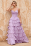 Lisa Lilac Chiffon Corset Ruffle Maxi Dress