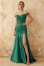 Louise Green Satin Mermaid Off The Shoulder Maxi Dress