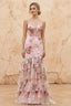 Lucy Pink 3d Flower Mermaid Maxi Dress with Slit
