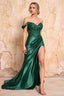 Megan Sparkly Emerald Green Off the Shoulder Maxi Dress