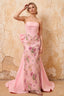 Lynn Pink Convertible Strapless Corset Maxi Dress with Bow