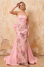 Lynn Pink Convertible Strapless Corset Maxi Dress With Bow