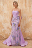 Lynn Purple Convertible Strapless Corset Maxi Dress with Bow