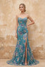 Mabel Peacock Mermaid Strapless Maxi Dress With Slit