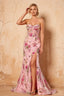 Mabel Pink Mermaid Strapless Maxi Dress With Slit