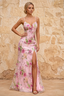 Maggie Glitter Pink V-neck Mermaid Maxi Dress