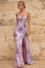 Maggie Glitter Purple V-Neck Mermaid Maxi Dress