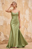 Margaret Dusty Sage Satin Sheath Corset Maxi Dress