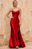 Margaret Red Satin Sheath Corset Maxi Dress