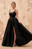 Marian Black Jacquard A-Line 3D Flowers Maxi Dress
