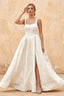 Marian White Jacquard A-Line 3D Flowers Maxi Dress