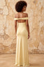 Marina Lemon Sorbet Satin Off the Shoulder Maxi Dress