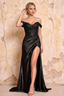 Megan Sparkly Black Off the Shoulder Maxi Dress Black