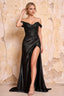 Megan Sparkly Black Off the Shoulder Maxi Dress