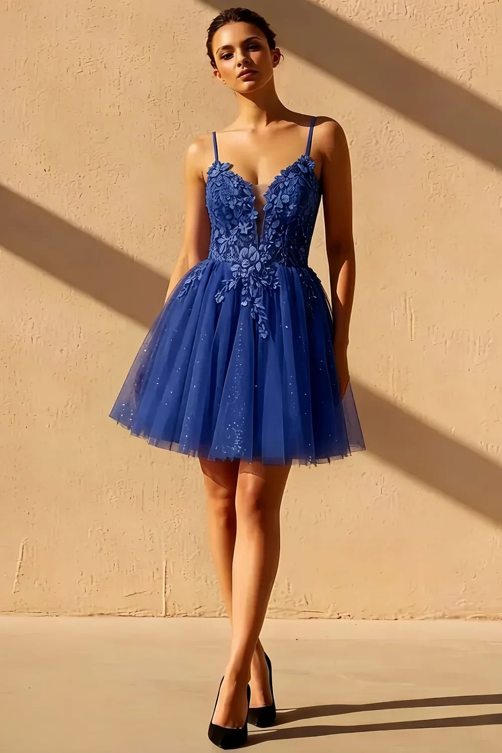 Gabriela Royal Blue Tulle Dress Mini for Party & Prom
