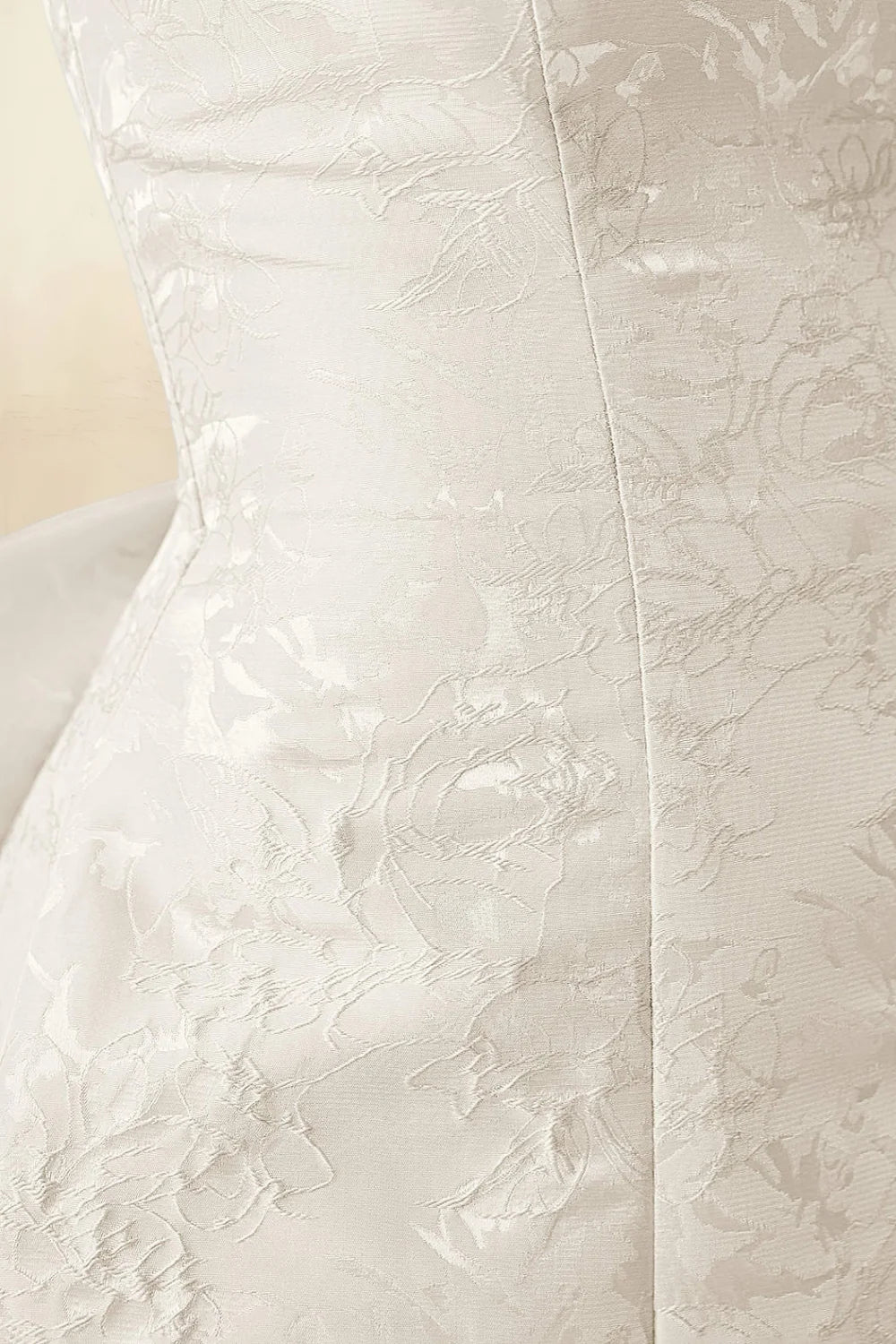 Adelaide White Floral Jacquard Mini Dress with Bow Detail