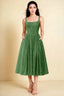 Alana Eucalyptus Jacquard Pearl Midi Dress with Pockets