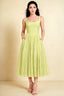 Alana Lemon Jacquard Pearl Midi Dress with Pockets