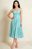 Alana Mist Jacquard Pearl Midi Dress with Pockets