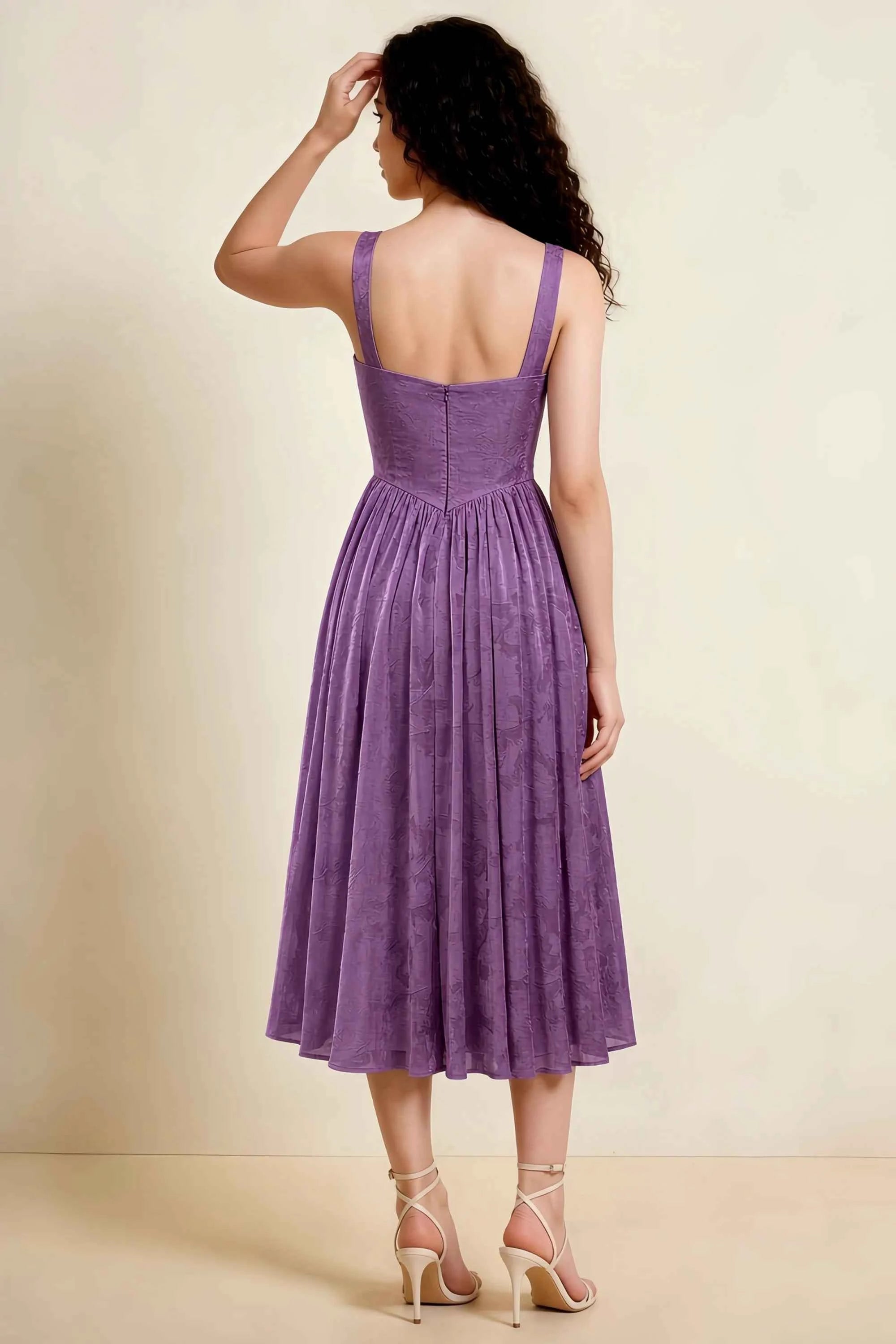 Alana Wisteria Jacquard Pearl Midi Dress with Pockets Secondary image
