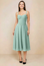 Alessandra Agave Chiffon Sweetheart Lace-up Midi Dress