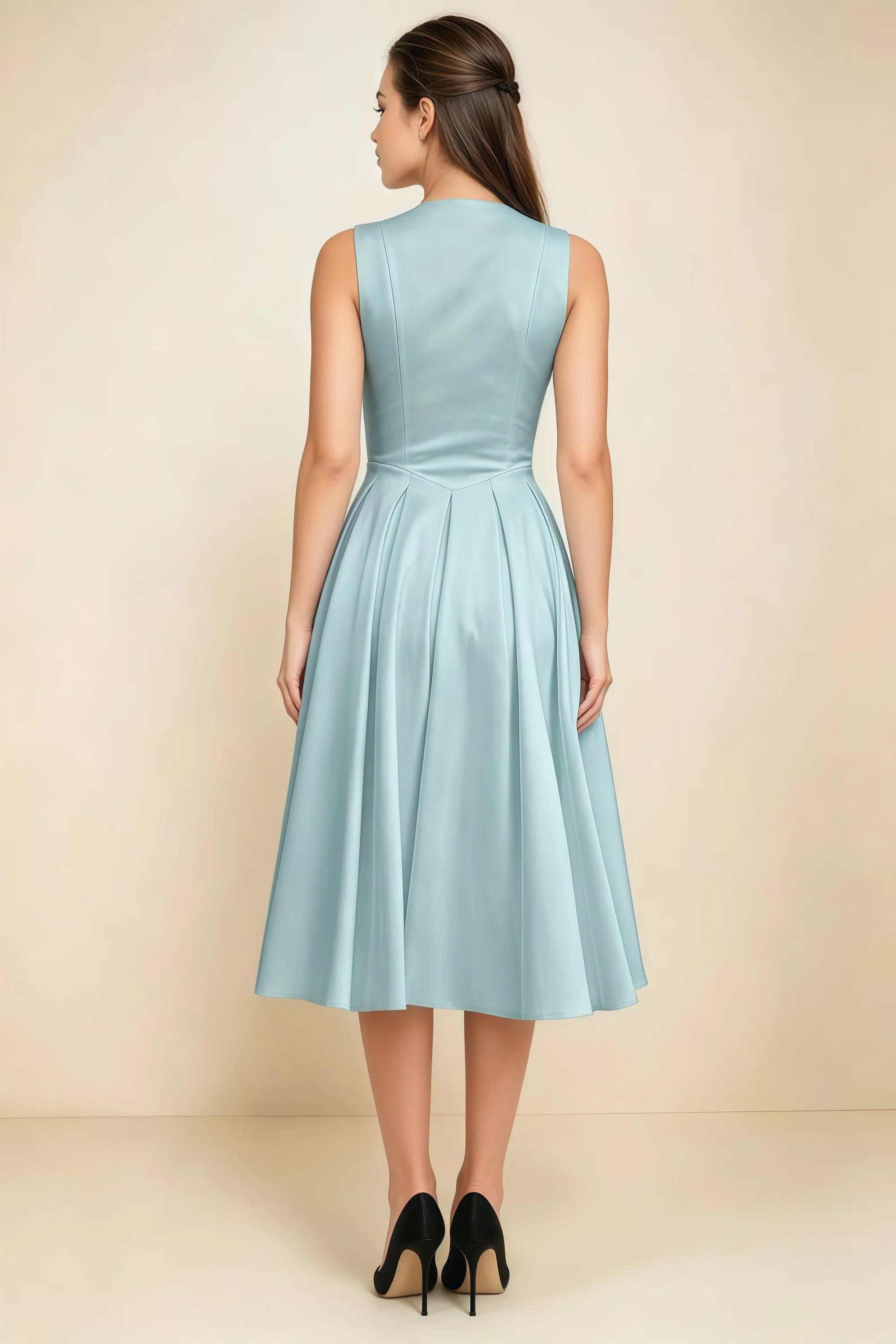 Alison Mist V-Neck Structured Midi Dress Imagen secundaria del producto