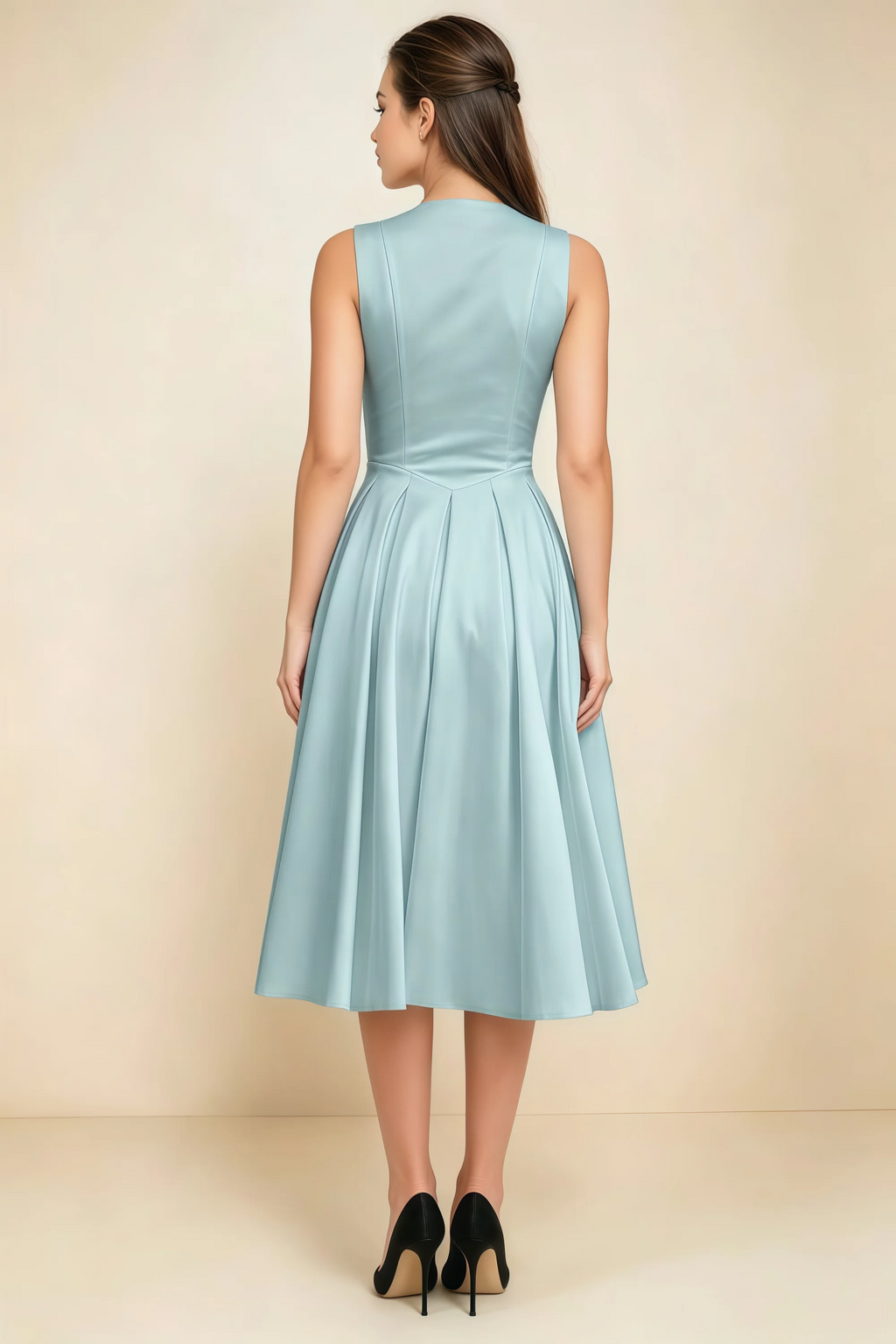 Alison Mist V-Neck Structured Midi Dress