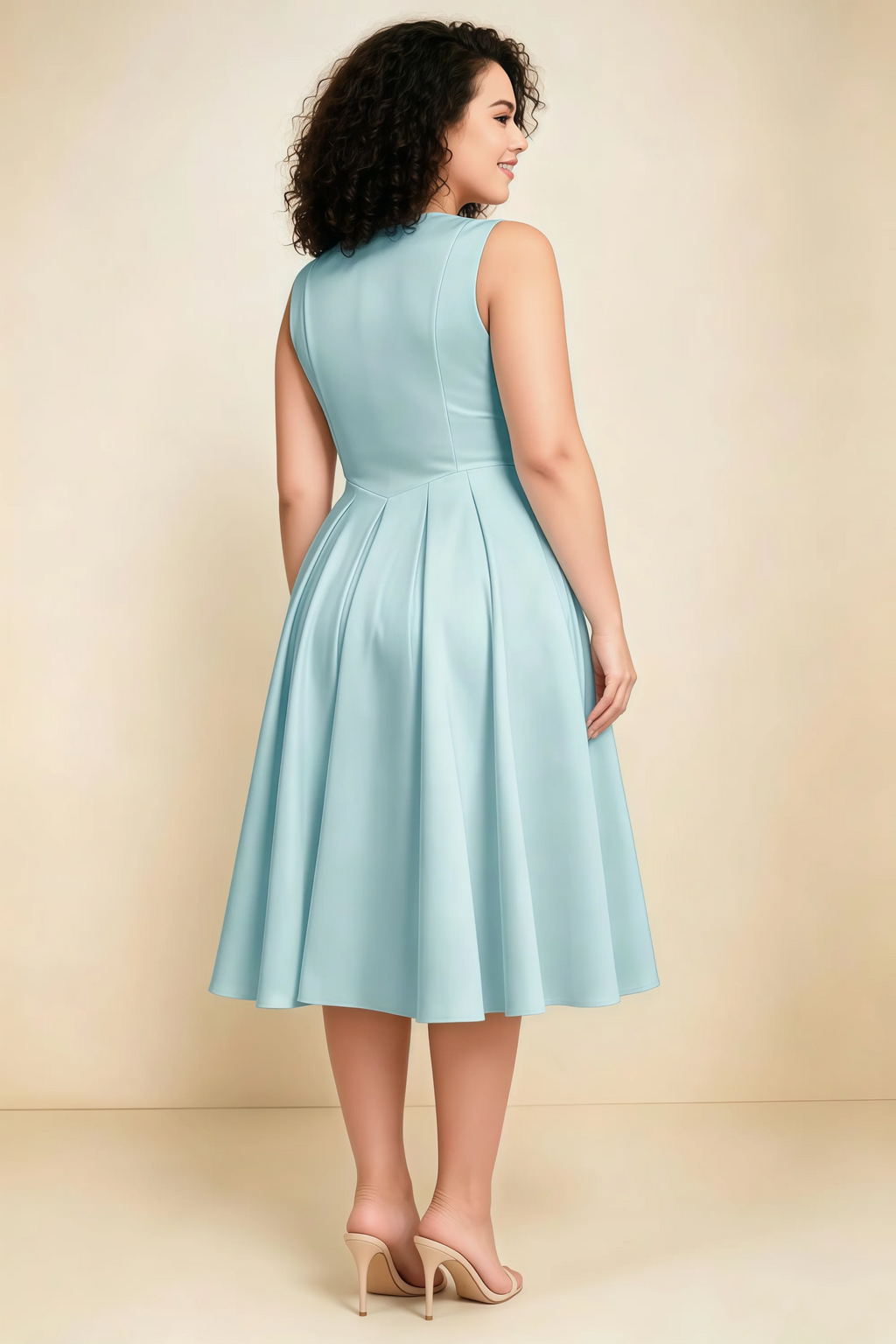 Alison Mist V-Neck Structured Midi Dress