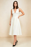 Alison White V-Neck Structured Midi Dress