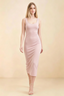 Alvina Blush Scoop Neck Bodycon Midi Dress