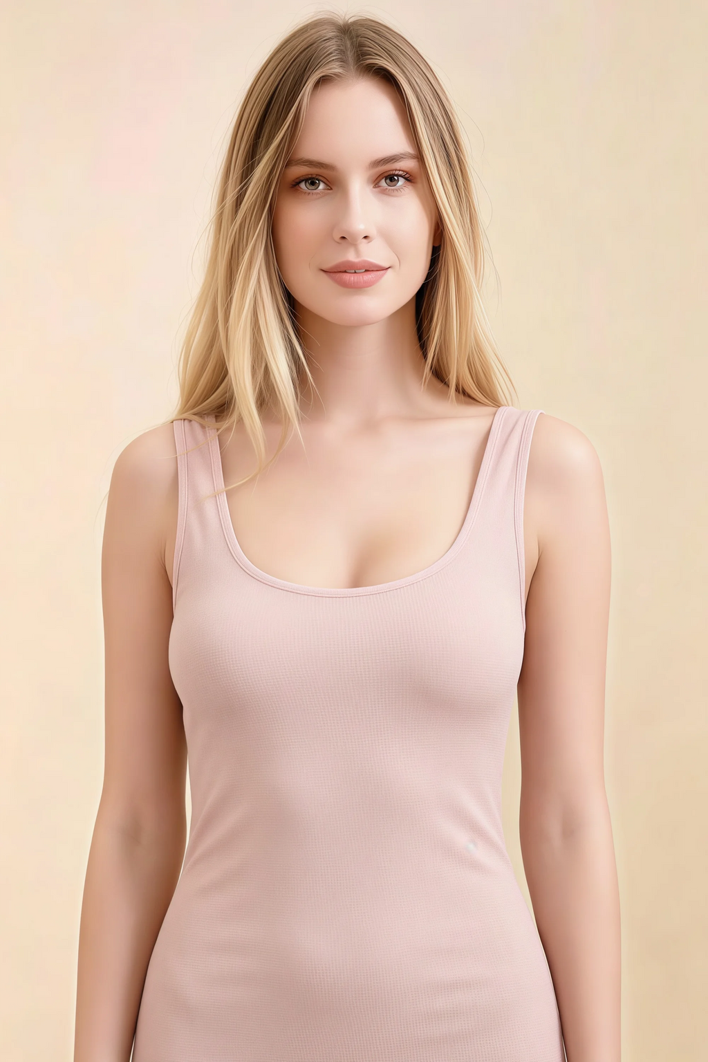 Alvina Blush Scoop Neck Bodycon Midi Dress