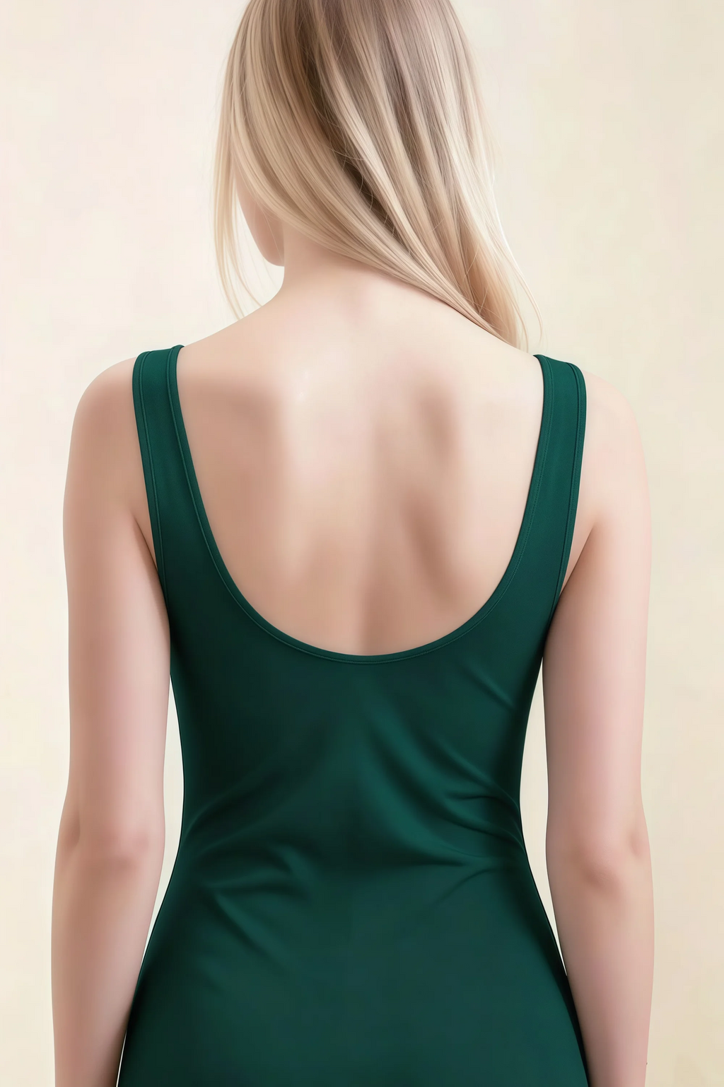 Alvina Emerald Green Scoop Neck Bodycon Midi Dress