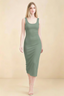 Alvina Eucalyptus Scoop Neck Bodycon Midi Dress