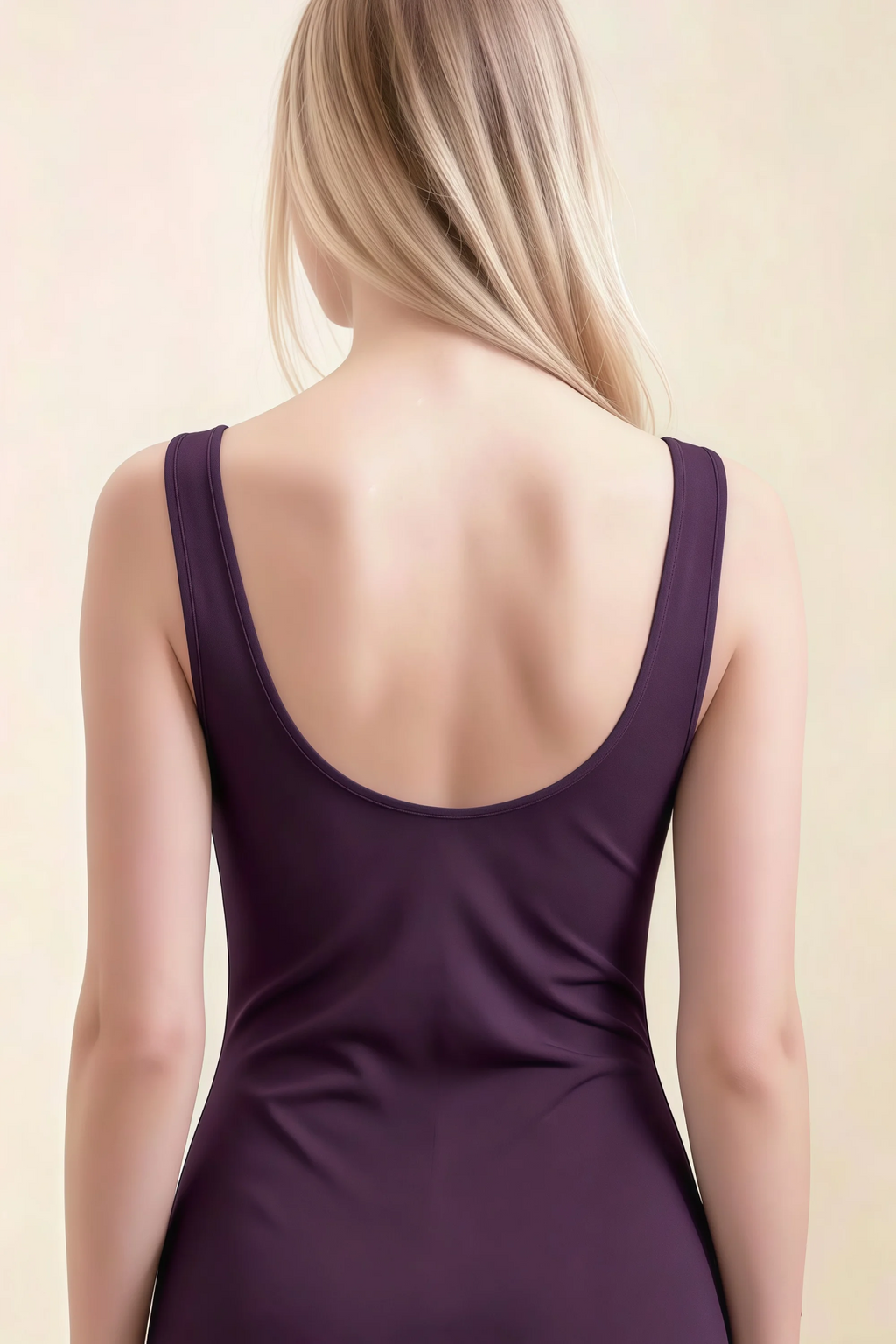 Alvina Grape Scoop Neck Bodycon Midi Dress
