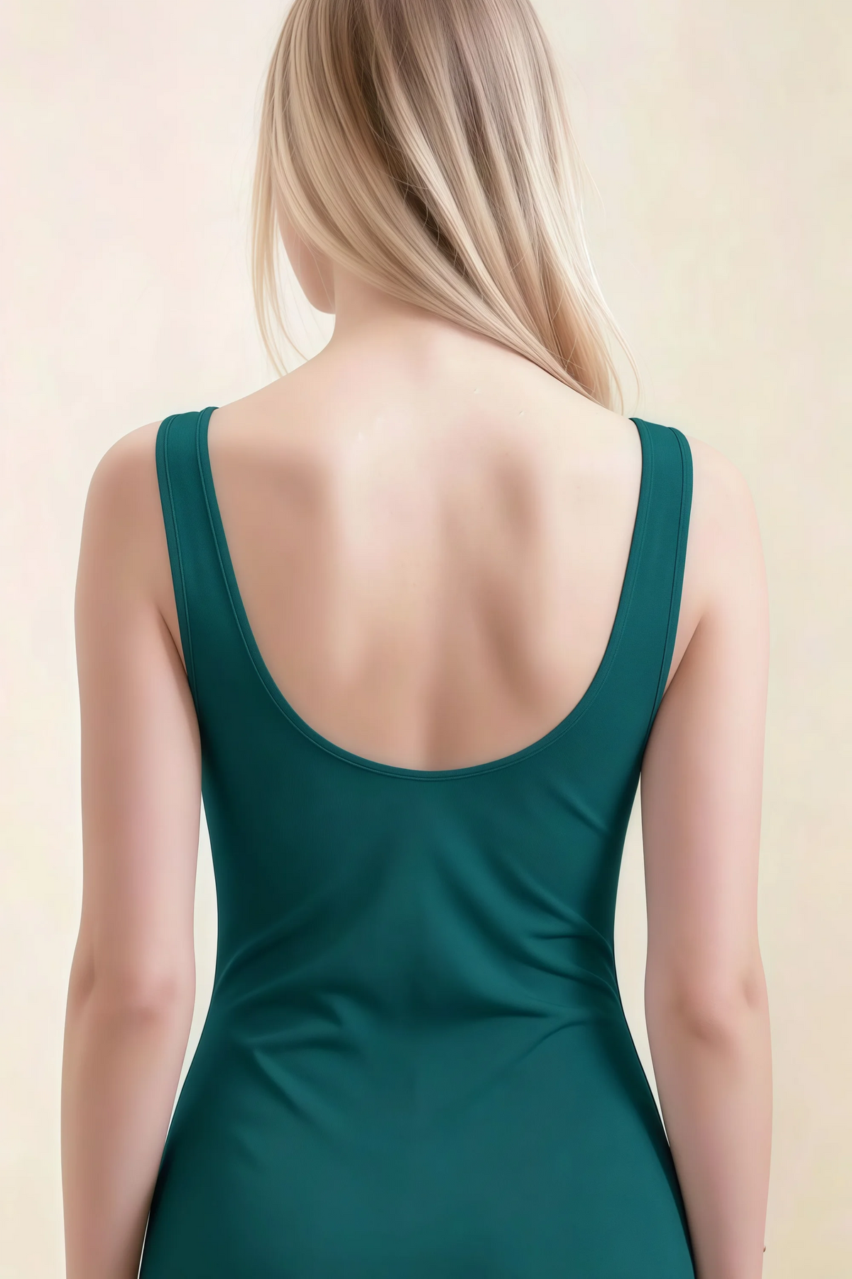 Alvina Peacock Scoop Neck Bodycon Midi Dress