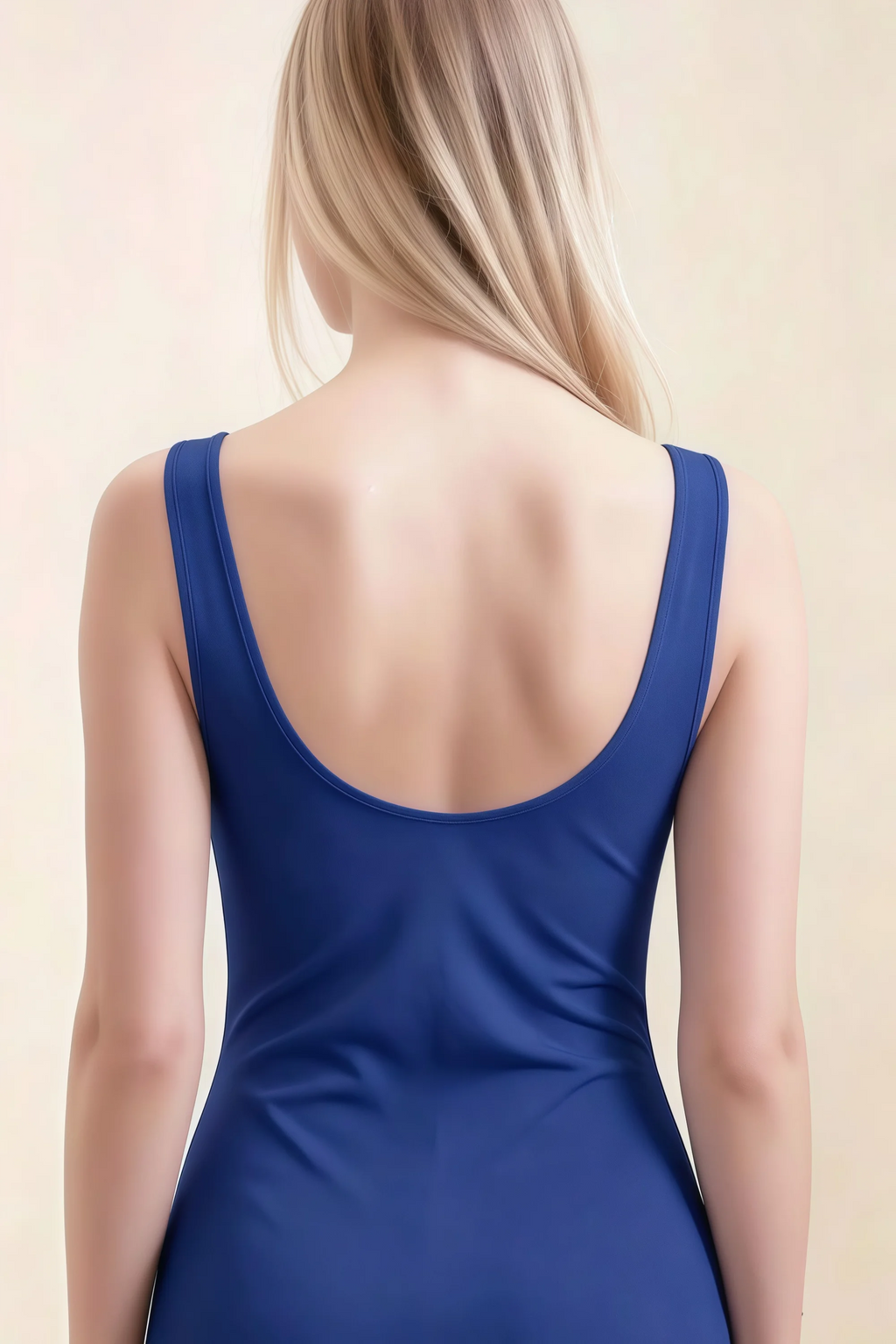 Alvina Royal Blue Scoop Neck Bodycon Midi Dress
