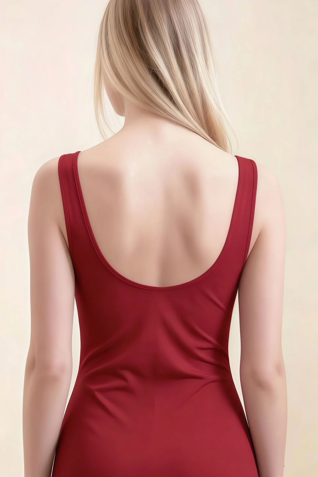 Alvina Scarlet Scoop Neck Bodycon Midi Dress