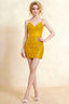 Amanda Gold Sequin Corset Mini Dress with V-Neck