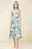 Anabelle Blue Floral Sleeveless Square Neck Midi Dress