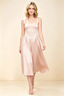 Anabelle Blush Sleeveless Square Neck Midi Dress