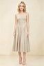 Anabelle Champagne Sleeveless Square Neck Midi Dress