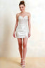 Andrea White Bodycon Sweetheart Neck Mini Dress with Slit