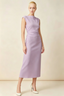 Anita Lilac Draped Neck Cap Sleeve Midi Dress
