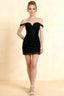 Anna Black Lace Sweetheart Neck Beaded Mini Dress