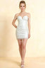 Anna White Lace Sweetheart Neck Beaded Mini Dress