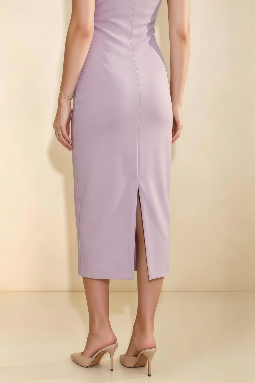 Annabel Wisteria Keyhole Neck Sleeveless Bodycon Midi Dress